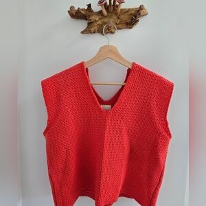 BABAA Knit Tank In Red One Size